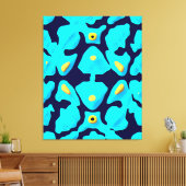 Kwantum Bloemmotief Ontwerp Canvas Afdruk (Insitu (Woonkamer))