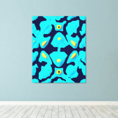 Kwantum Bloemmotief Ontwerp  Canvas Afdruk (Insitu (Houten vloer))