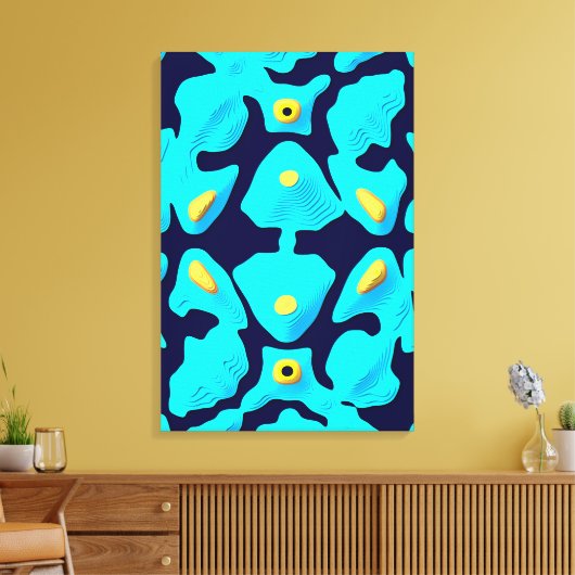 Kwantum Bloemmotief Ontwerp Canvas Afdruk (Insitu (Woonkamer))