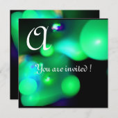 KWANTUM BUBBEL MONOGRAM groen zwart Kaart (Voorkant / Achterkant)