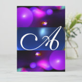 KWANTUM BUBBEL MONOGRAM paars blauw Kaart (Staand voorkant)