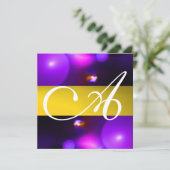 KWANTUM BUBBEL MONOGRAM paars geel Kaart (Staand voorkant)
