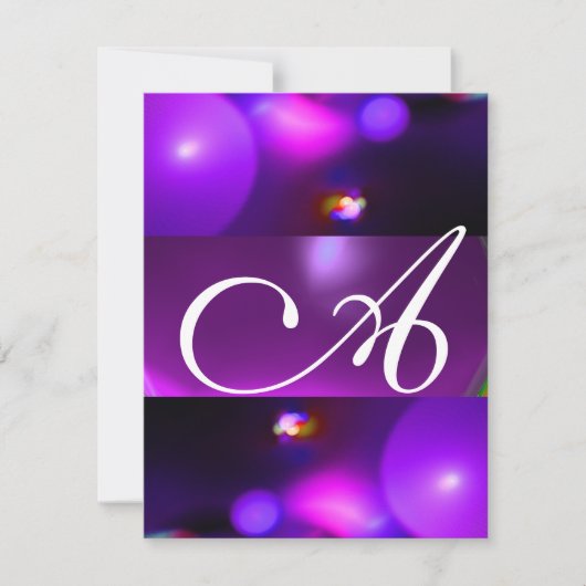 KWANTUM BUBBEL MONOGRAM paars Kaart (Voorkant)