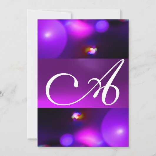 KWANTUM BUBBEL MONOGRAM paars Kaart (Voorkant)