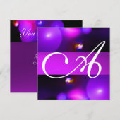 KWANTUM BUBBEL MONOGRAM paars Kaart (Voorkant / Achterkant)