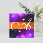 KWANTUM BUBBEL MONOGRAM paars oranje Kaart (Staand voorkant)
