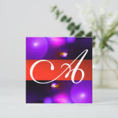 KWANTUM BUBBEL MONOGRAM paars rood Kaart (Staand voorkant)