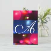 KWANTUM BUBBEL MONOGRAM rood blauw Kaart (Staand voorkant)