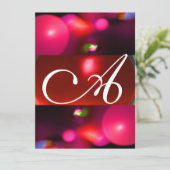 KWANTUM BUBBEL MONOGRAM rood zwart roze Kaart (Staand voorkant)