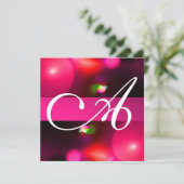 KWANTUM BUBBEL MONOGRAM roze rood Kaart (Staand voorkant)