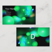 KWANTUM BUBBLES 2 MONOGRAM Levendig zwart groen Visitekaartje (Voorkant / Achterkant)