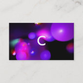 KWANTUM BUBBLES 2 MONOGRAM Levendig zwart paars Visitekaartje (Achterkant)