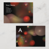 KWANTUM BUBBLES 2 MONOGRAM Levendig zwart rood Visitekaartje (Voorkant / Achterkant)