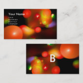 KWANTUM BUBBLES 2 MONOGRAM Levendig zwart rood Visitekaartje (Voorkant / Achterkant)