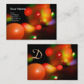 KWANTUM BUBBLES MONOGRAM Vibrant rood oranje zwart Visitekaartje (Voorkant / Achterkant)