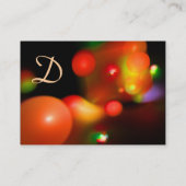 KWANTUM BUBBLES MONOGRAM Vibrant rood oranje zwart Visitekaartje (Achterkant)