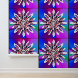 Kwantum Kleurrijk Bloemig Mandala Kunstpatroon  Behang