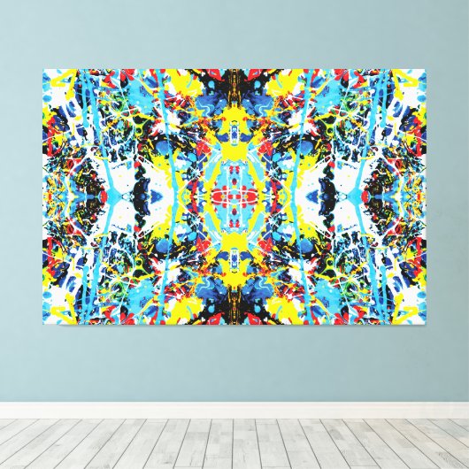 Kwantum Selfie van de Planeet Aarde 60x40 Canvas Afdruk (Insitu (Houten vloer))