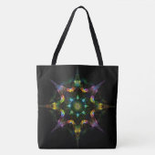 Kwantum Starfire - Heilige Geometrie Kosmische Man Tote Bag (Voorkant)