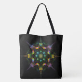 Kwantum Starfire - Heilige Geometrie Kosmische Man Tote Bag (Achterkant)