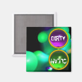 KWANTUMBUBBELS EN PAARSE GROENE PARELTJES Vuile re Magneet (Voorkant / Achterkant)