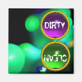 KWANTUMBUBBELS EN PAARSE GROENE PARELTJES Vuile re Magneet (Voorkant)