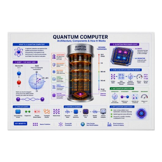 Kwantumcomputer Perfect Poster (Voorkant)