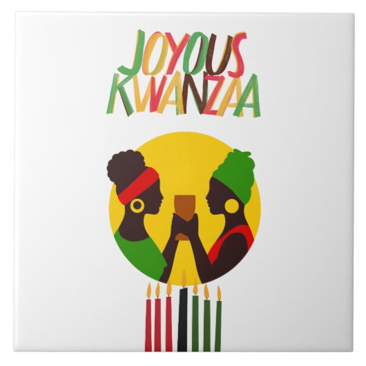 Kwanza Decor Keramische Tegel Trivet Decoratie Tegeltje (Voorkant)