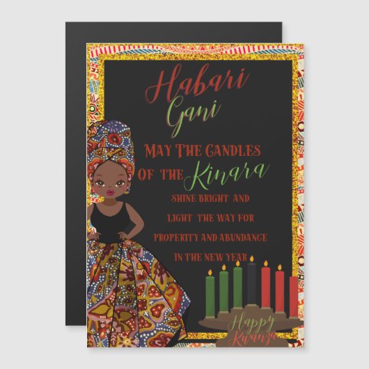 Kwanza Heritage Holiday Kaart (Voorkant / Achterkant)
