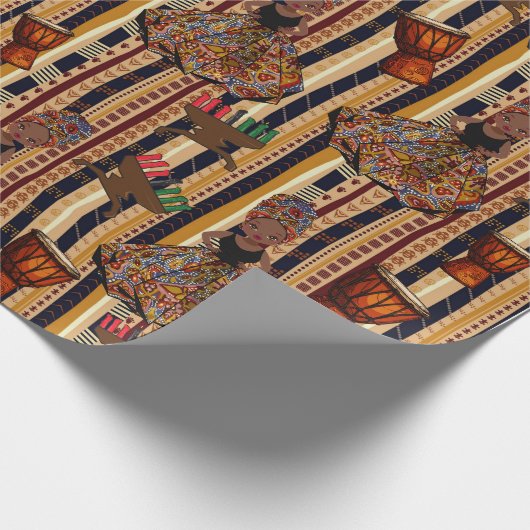 Kwanza , Kente , Gift Wrapping Cadeaupapier (Hoek)