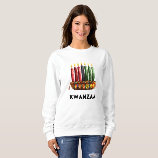 Kwanza Kinara, Zeven Kaars" Sweatshirt voor dames (Voorkant volledig)