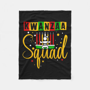 Kwanza Squad Familie Kerst Afro-Amerikaans Happy Fleece Deken
