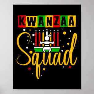 Kwanza Squad Familie Kerst Afro-Amerikaans Happy Poster