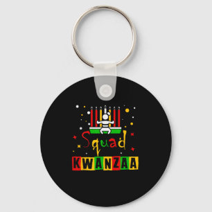Kwanza Squad Familie Kerst Afro-Amerikaans Happy Sleutelhanger