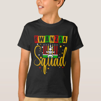 Kwanza Squad Familie Kerstmis Afro-Amerikaans Gelu T-shirt