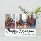 Kwanzaa 3 Foto Feestdagenkaart (Staand voorkant)