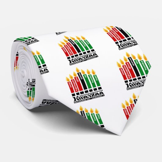 Kwanzaa 7 Beginselen Stropdas (Opgerold)