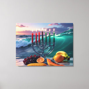 KWANZAA - 7 NACHTEN - KINARA CANVAS AFDRUK