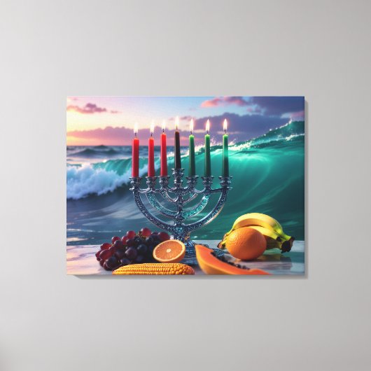 KWANZAA - 7 NACHTEN - KINARA CANVAS AFDRUK (Voorkant)