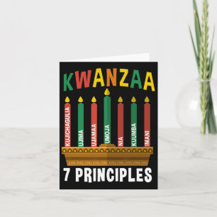 Kwanzaa 7 Principes Kaarsen Kinara Pan Afrikanen P Kaart
