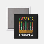 Kwanzaa 7 Principes Kaarsen Kinara Pan Afrikanen P Magneet (Voorkant / Achterkant)