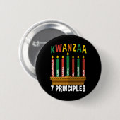 Kwanzaa 7 Principes Kaarsen Kinara Pan Afrikanen P Ronde Button 5,7 Cm (Voorkant /achterkant)