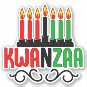 Kwanzaa 7Candles, Kiss Cut Sticker
