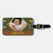 Kwanzaa Aangepast, helder gekleurd diamantpatroon Bagagelabel (Voorkant horizontaal)