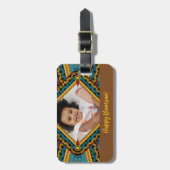 Kwanzaa Aangepast, helder gekleurd diamantpatroon Bagagelabel (Voorkant verticaal)