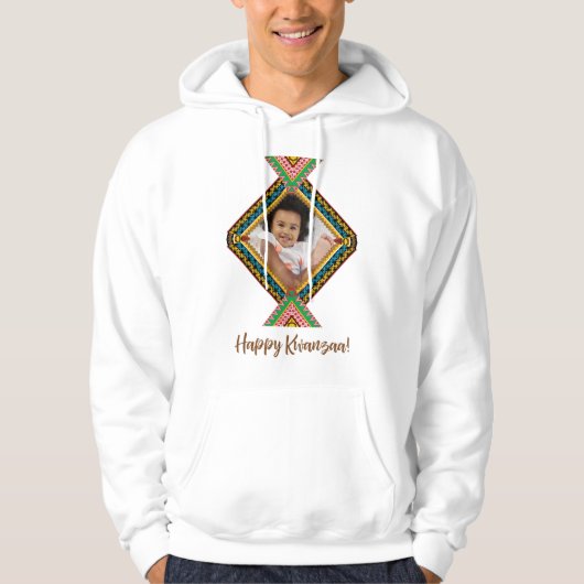 Kwanzaa Aangepast, helder gekleurd diamantpatroon Hoodie (Voorkant)
