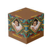 Kwanzaa Aangepast, helder gekleurd diamantpatroon Kubus (Achter hoekig)