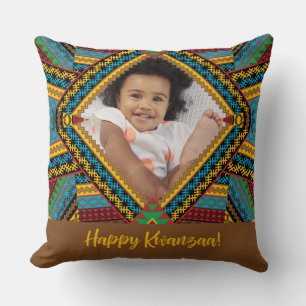 Kwanzaa Aangepast, helder gekleurd diamantpatroon Kussen
