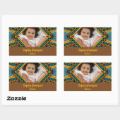 Kwanzaa Aangepast, helder gekleurd diamantpatroon Rechthoekige Sticker (Vel)