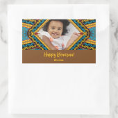 Kwanzaa Aangepast, helder gekleurd diamantpatroon Rechthoekige Sticker (Tas)